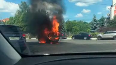 Lada взорвалась на кольце в Одинцово