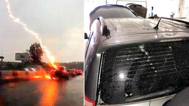 Молния попала в Toyota RAV4. Теперь он выглядит так