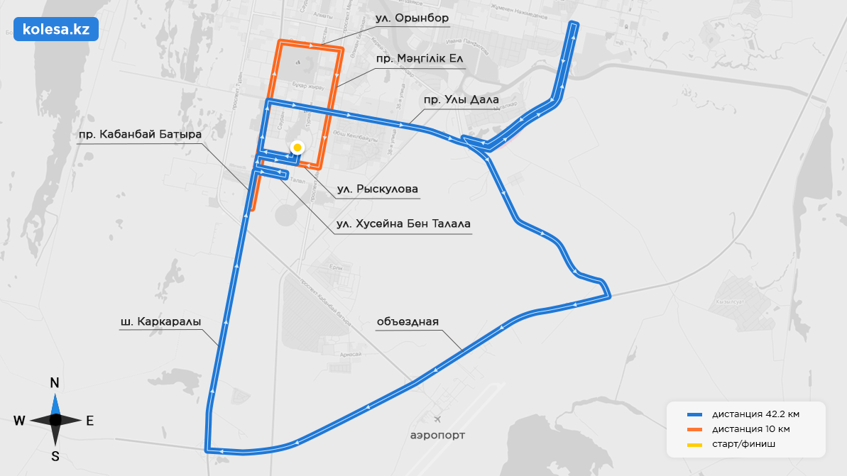 9 октября дороги на левом берегу в Астане перекроют из-за марафона