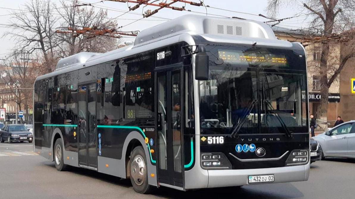 Новый автобус Yutong замечен на улицах Алматы