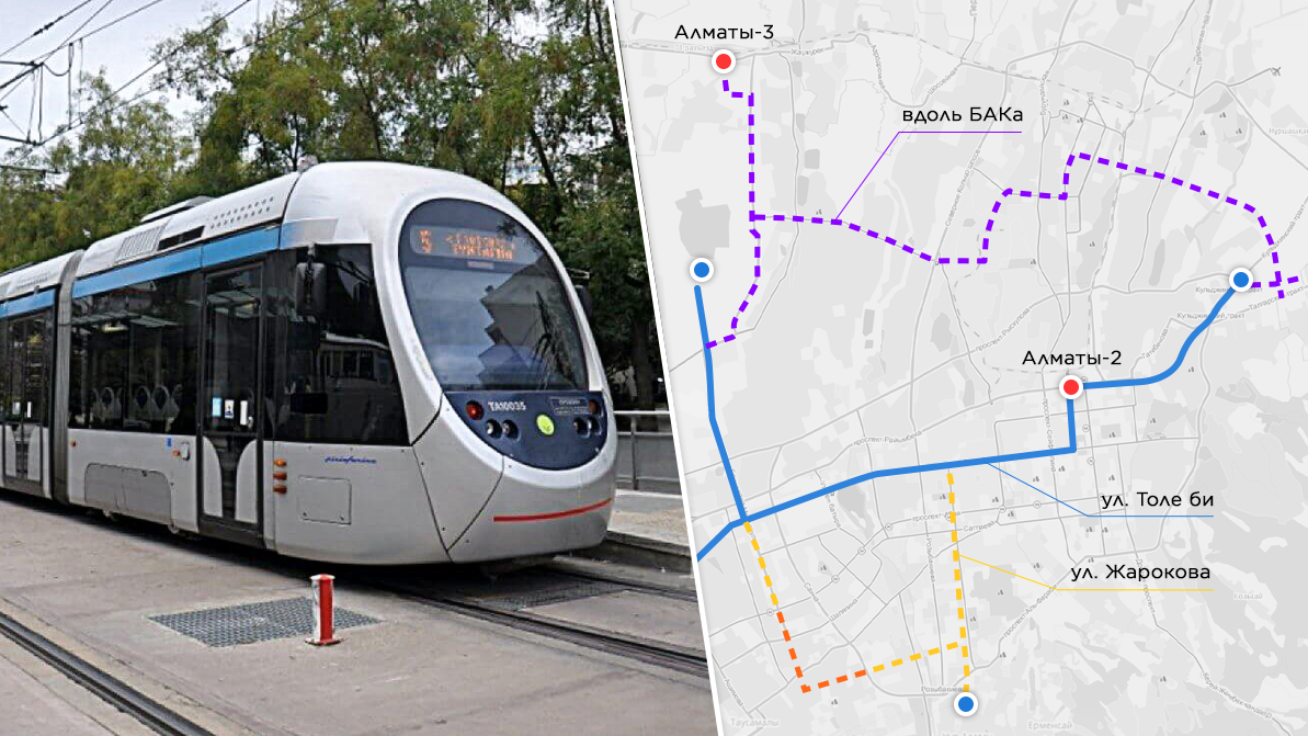 Где будут ходить новые трамваи в Алматы к 2030 году